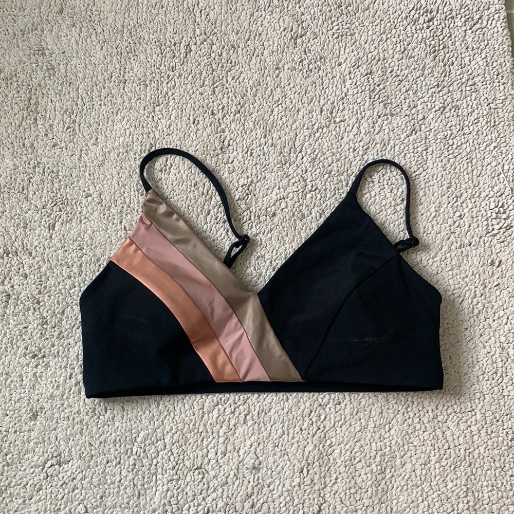 Multi colored luxe sports bra
